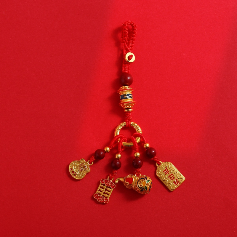 Szerencsés kulcstartó medál National Tide fejlett mobiltelefon-függő kulcstartó függő díszek ősi táska medál kreatív ajándék férfiaknak és nőknek