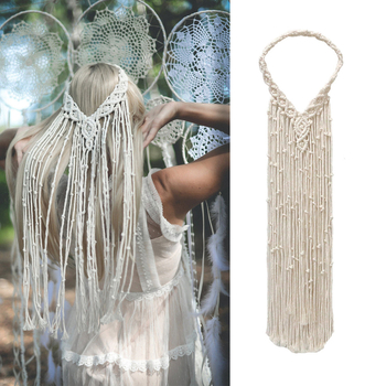 Χειροποίητη κορδέλα μαλλιών σε νέο μποέμικο στιλ, αξεσουάρ μαλλιών από βαμβακερό σχοινί, σκανδιναβικά καπέλα γάμου, πηγή Amazon