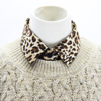 Ευρωπαϊκό και αμερικανικό Amazon AliExpress με τις καλύτερες πωλήσεις διακοσμητικό γιακά με λεοπάρ σχέδιο, ψεύτικο γιακά γιακά πουκάμισου, λινό ύφασμα