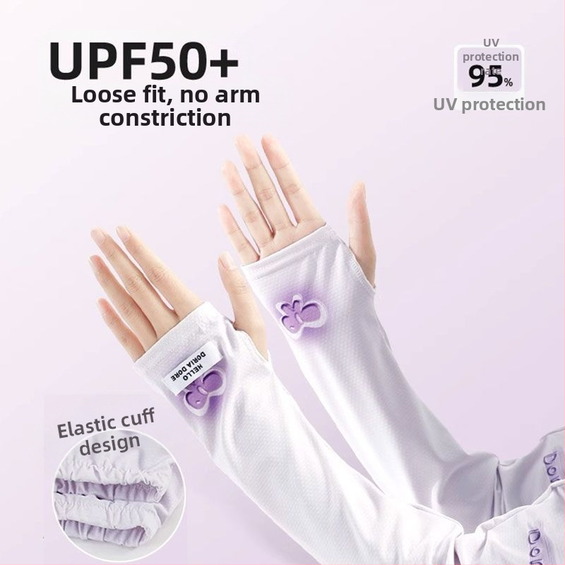 Suvised päikesekaitsega jäävarrukad, naiste armsad lahtised varrukad, UV-kaitsega päikesevarjuga käekaitsed, õhukesed hingavad jääsiidist varrukad