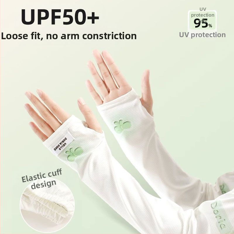 Suvised päikesekaitsega jäävarrukad, naiste armsad lahtised varrukad, UV-kaitsega päikesevarjuga käekaitsed, õhukesed hingavad jääsiidist varrukad