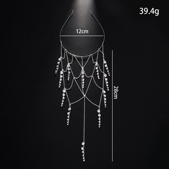 Ευρωπαϊκή και αμερικανική νέα κορδέλα με φούντα από πλέγμα, κομψή αλυσίδα μαλλιών με στρας, νύφη, κοσμήματα που ταιριάζουν με τα γυναικεία κοσμήματα