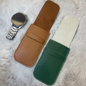 Paprastas atmosferinis PU odos laikrodžių krepšys, atsparus įbrėžimams, laikrodžių laikymo odinis dėklas, universalus kvarcinio laikrodžio apsauginis dėklas