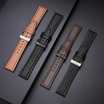 Подходяща за каишка за часовник Huawei, кожена основа, квадратен маслен ръб, кайсиев маслен ръб, каишка за смарт часовник Gt5