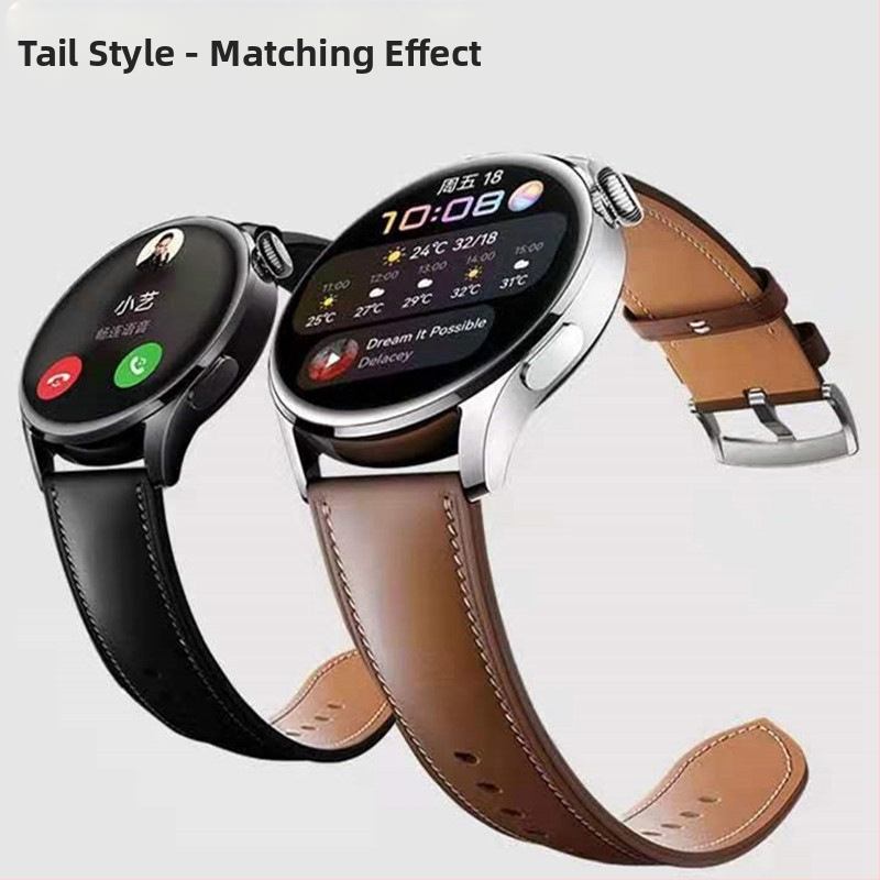 Alkalmas Huawei óraszíjhoz, bőr talppal, szögletes olajos szélű farokkal, barackszínű olajos szélű farokkal, GT5 okosóraszíjhoz