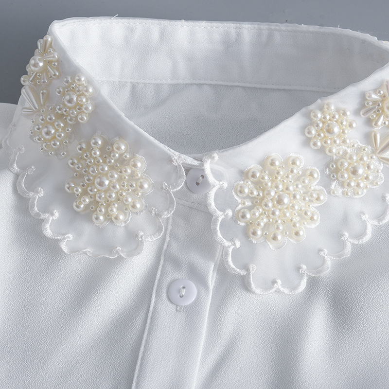 Hanliu sunkiosios pramonės siuvinėjimo gėlės formos perlų inkrustacijos apykaklė