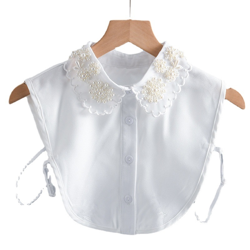 Hanliu sunkiosios pramonės siuvinėjimo gėlės formos perlų inkrustacijos apykaklė