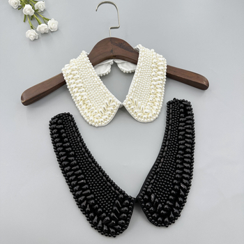 Νέο μοντέρνο, βαριάς κατασκευής, κομψά μαύρα κολάρα με μαργαριτάρια και χάντρες, με ψεύτικο κολάρο και εξαιρετική πολυτέλεια σε λευκό κολάρο