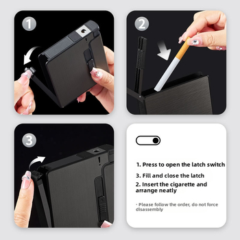 Δημιουργικό χοντρό μεσαίου μεγέθους αυτόματο κουτί τσιγάρων με αναπτήρα αδιάβροχο, ανθεκτικό στην πίεση, φουσκωτό κουτί τσιγάρων αναπτήρα χονδρικής