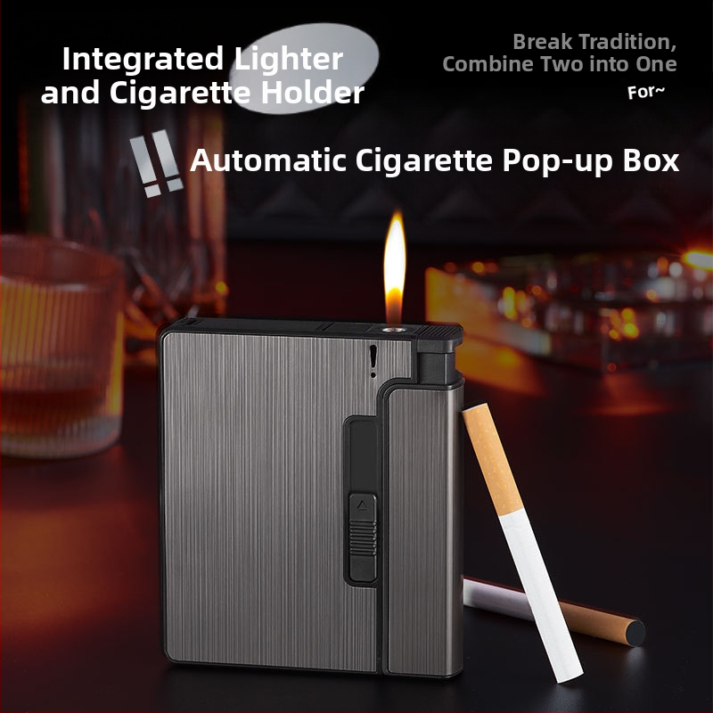 Kreatív durva közepes finom univerzális automata cigarettadoboz öngyújtóval, vízálló, nyomásálló felfújható cigarettadoboz öngyújtóval, nagykereskedelem