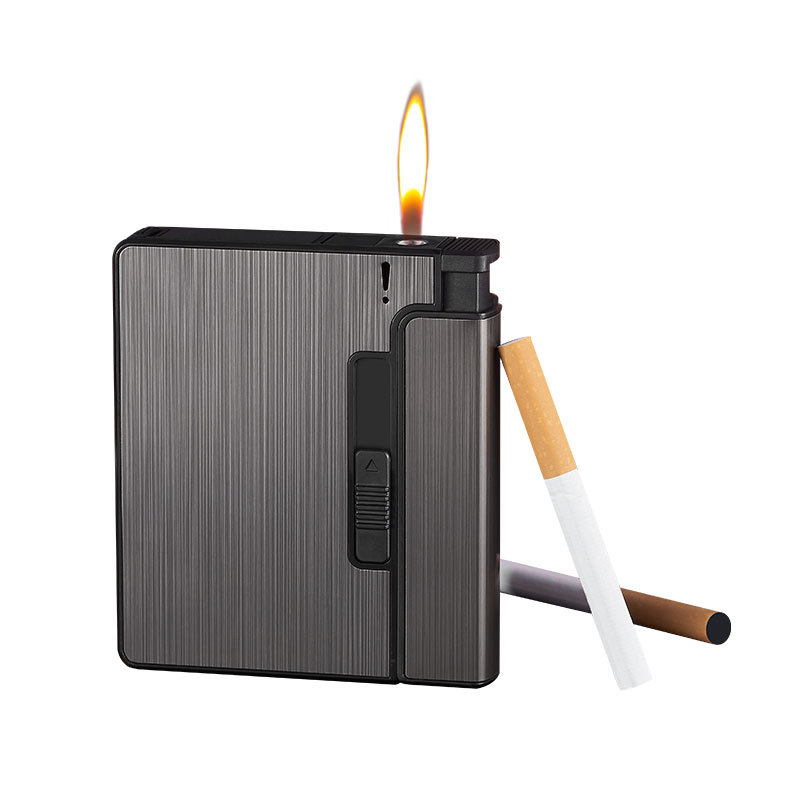 Kreatív durva közepes finom univerzális automata cigarettadoboz öngyújtóval, vízálló, nyomásálló felfújható cigarettadoboz öngyújtóval, nagykereskedelem