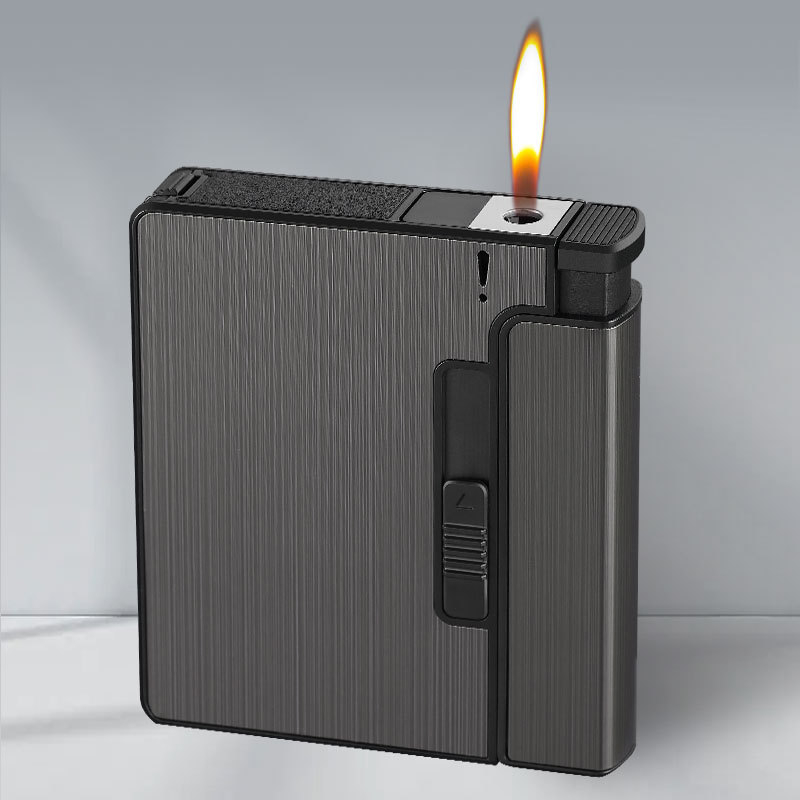 Kreatív durva közepes finom univerzális automata cigarettadoboz öngyújtóval, vízálló, nyomásálló felfújható cigarettadoboz öngyújtóval, nagykereskedelem