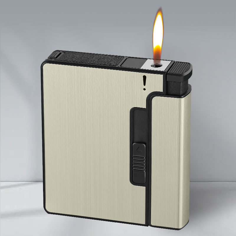 Kreatív durva közepes finom univerzális automata cigarettadoboz öngyújtóval, vízálló, nyomásálló felfújható cigarettadoboz öngyújtóval, nagykereskedelem