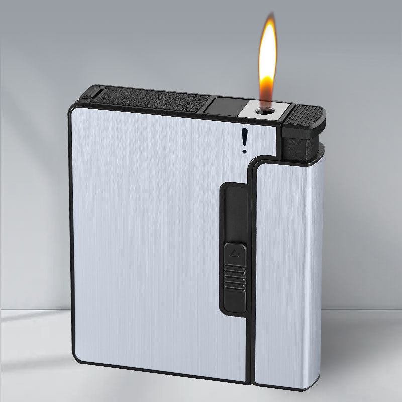 Kreatív durva közepes finom univerzális automata cigarettadoboz öngyújtóval, vízálló, nyomásálló felfújható cigarettadoboz öngyújtóval, nagykereskedelem