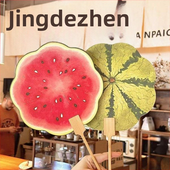 Δροσερό δώρο για φίλες, στηρίγματα θαυμαστών ομάδας, ανεμιστήρας εκρήξεων, ζεστός καλοκαιρινός ανεμιστήρας καρπουζιού, ζωγραφισμένος στο χέρι, γλυκός