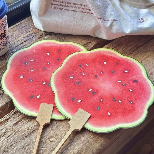 Klassz ajándék barátnőknek, csoportos rajongói kellékek, robbanások, meleg nyári, görögdinnye, kézzel festett, édes rajongó