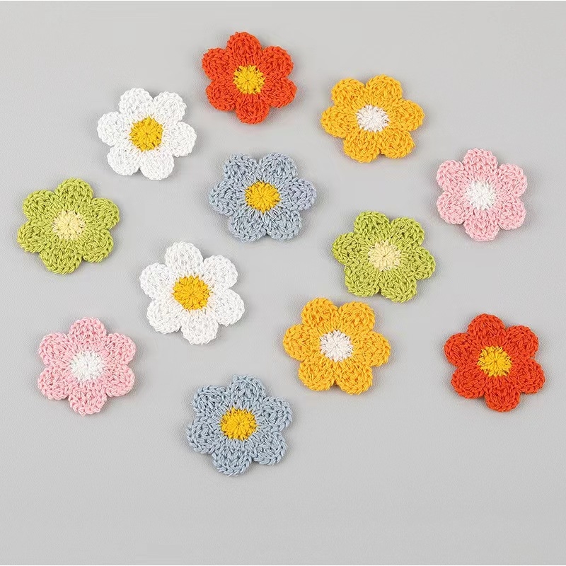 Szuper aranyos, kézzel szőtt hatszirmú virágos ruházati kiegészítők, cipők és sapkák, táskák, barkács dekoráció, nagykereskedelem, koreai változata