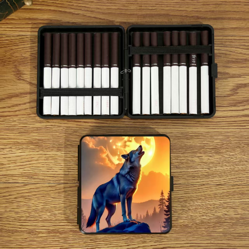 Határokon átnyúló durva retro felhajtható cigarettatartó, könnyen hordozható, kreatív minta, határokon átnyúló forrásból származó cigarettatartó-támogatás, nagykereskedelem