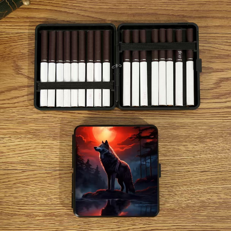 Határokon átnyúló durva retro felhajtható cigarettatartó, könnyen hordozható, kreatív minta, határokon átnyúló forrásból származó cigarettatartó-támogatás, nagykereskedelem