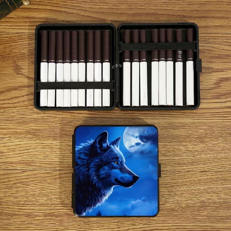 Határokon átnyúló durva retro felhajtható cigarettatartó, könnyen hordozható, kreatív minta, határokon átnyúló forrásból származó cigarettatartó-támogatás, nagykereskedelem