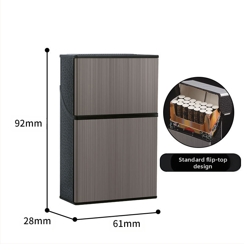 8004B Dvigubo atidarymo dangtelio metalinis cigarečių dėklas su užsegimu, atsparus suspaudimui, atsparus drėgmei, atsparus prakaitui, stumdomas, dvigubos paskirties, vielos tempimo rėmas, didelė talpa