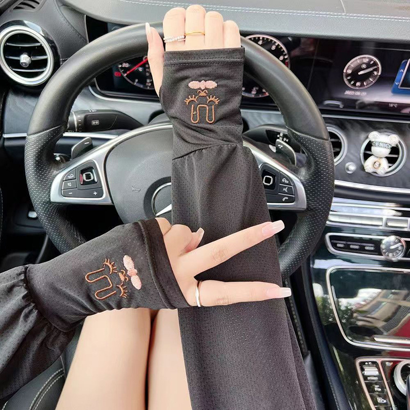 Jääsiidist päikesekaitsekreemi varrukad naistele, suvised õhukesed ja hingavad autosõidu varrukad, käsivarrukad, UV-vastased jänese jääkaitsed