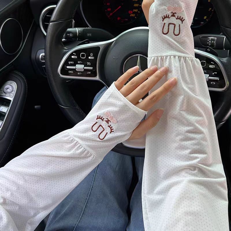 Jääsiidist päikesekaitsekreemi varrukad naistele, suvised õhukesed ja hingavad autosõidu varrukad, käsivarrukad, UV-vastased jänese jääkaitsed