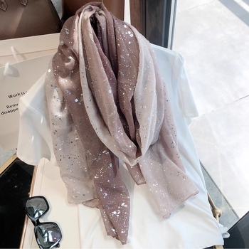 „Star Dinner/068“ patogi medvilnės ir lino pojūčio rudens/žiemos mados purslų dažymas karšto spausdinimo spalvas blokuojantis kavos šalikas moterims