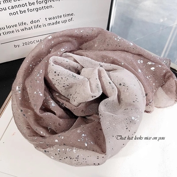 „Star Dinner/068“ patogi medvilnės ir lino pojūčio rudens/žiemos mados purslų dažymas karšto spausdinimo spalvas blokuojantis kavos šalikas moterims