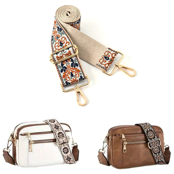 Rankinė per petį su itin plačiais aksesuarais, spalvinga rankinė, storas dirželis, ilgas pakaitinis dirželis, reguliuojamas universalus krepšys per petį