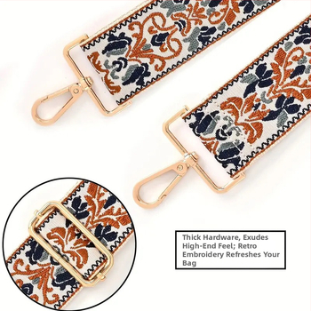 Rankinė per petį su itin plačiais aksesuarais, spalvinga rankinė, storas dirželis, ilgas pakaitinis dirželis, reguliuojamas universalus krepšys per petį