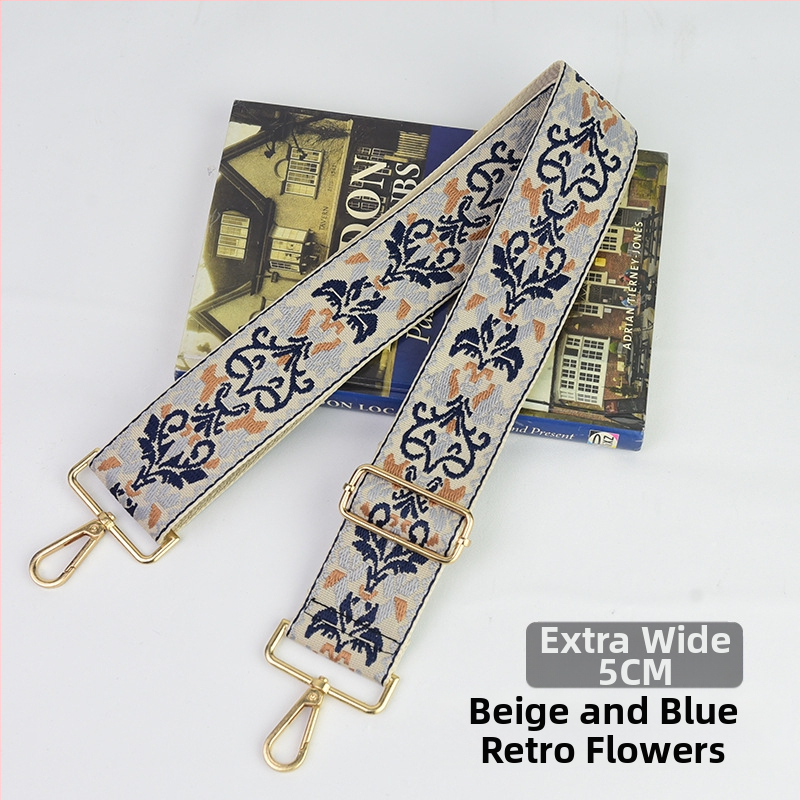 Rankinė per petį su itin plačiais aksesuarais, spalvinga rankinė, storas dirželis, ilgas pakaitinis dirželis, reguliuojamas universalus krepšys per petį