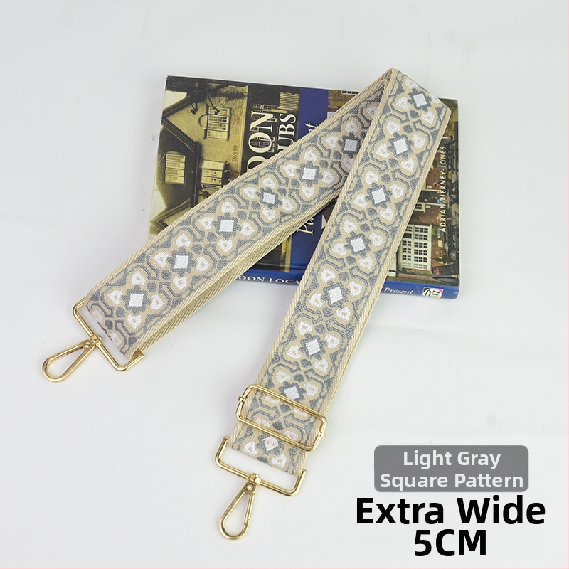 Rankinė per petį su itin plačiais aksesuarais, spalvinga rankinė, storas dirželis, ilgas pakaitinis dirželis, reguliuojamas universalus krepšys per petį