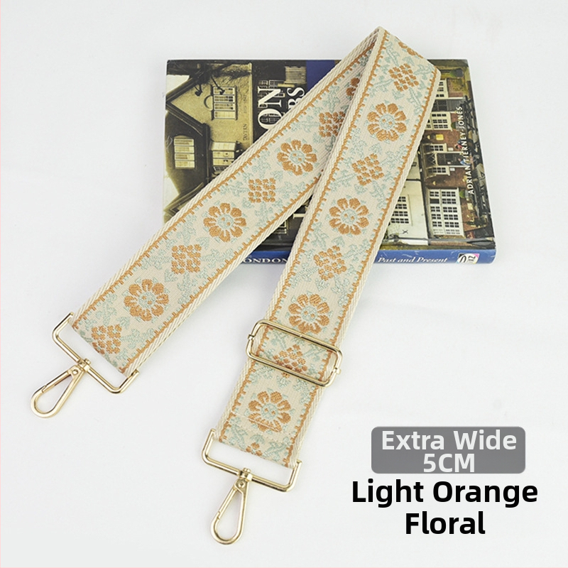 Rankinė per petį su itin plačiais aksesuarais, spalvinga rankinė, storas dirželis, ilgas pakaitinis dirželis, reguliuojamas universalus krepšys per petį