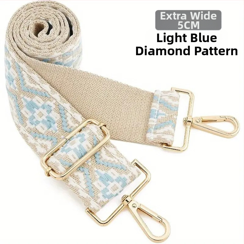 Rankinė per petį su itin plačiais aksesuarais, spalvinga rankinė, storas dirželis, ilgas pakaitinis dirželis, reguliuojamas universalus krepšys per petį