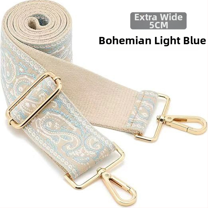 Rankinė per petį su itin plačiais aksesuarais, spalvinga rankinė, storas dirželis, ilgas pakaitinis dirželis, reguliuojamas universalus krepšys per petį