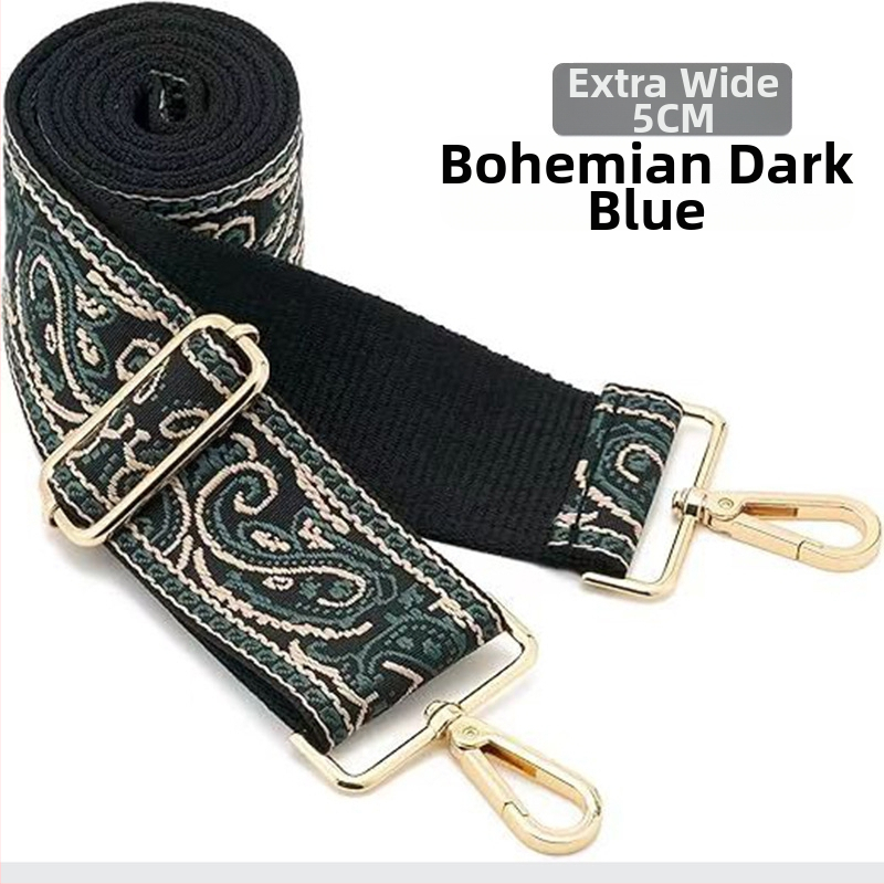 Rankinė per petį su itin plačiais aksesuarais, spalvinga rankinė, storas dirželis, ilgas pakaitinis dirželis, reguliuojamas universalus krepšys per petį