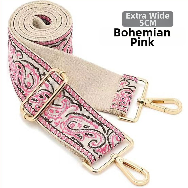 Rankinė per petį su itin plačiais aksesuarais, spalvinga rankinė, storas dirželis, ilgas pakaitinis dirželis, reguliuojamas universalus krepšys per petį