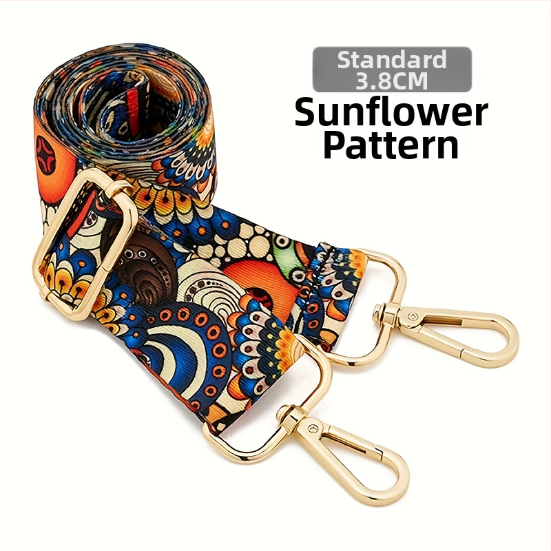 Rankinė per petį su itin plačiais aksesuarais, spalvinga rankinė, storas dirželis, ilgas pakaitinis dirželis, reguliuojamas universalus krepšys per petį