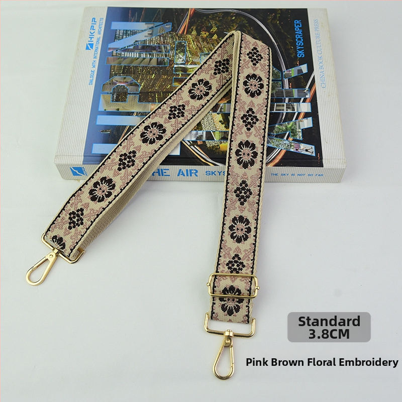 Rankinė per petį su itin plačiais aksesuarais, spalvinga rankinė, storas dirželis, ilgas pakaitinis dirželis, reguliuojamas universalus krepšys per petį