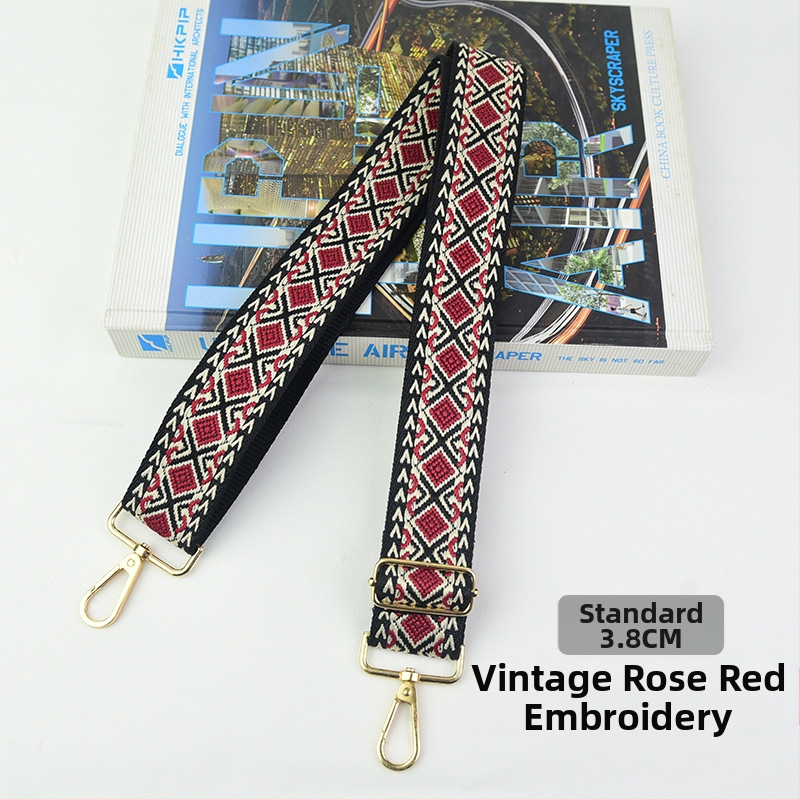 Rankinė per petį su itin plačiais aksesuarais, spalvinga rankinė, storas dirželis, ilgas pakaitinis dirželis, reguliuojamas universalus krepšys per petį