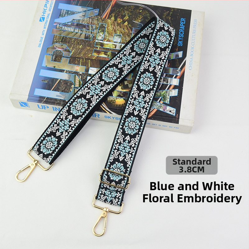 Rankinė per petį su itin plačiais aksesuarais, spalvinga rankinė, storas dirželis, ilgas pakaitinis dirželis, reguliuojamas universalus krepšys per petį