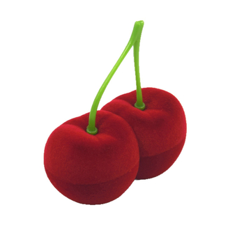 Huiyi cseresznye ékszerdoboz bársony ékszer csomagoló doboz fülbevaló nyaklánc aranyos cseresznye gyűrű doboz