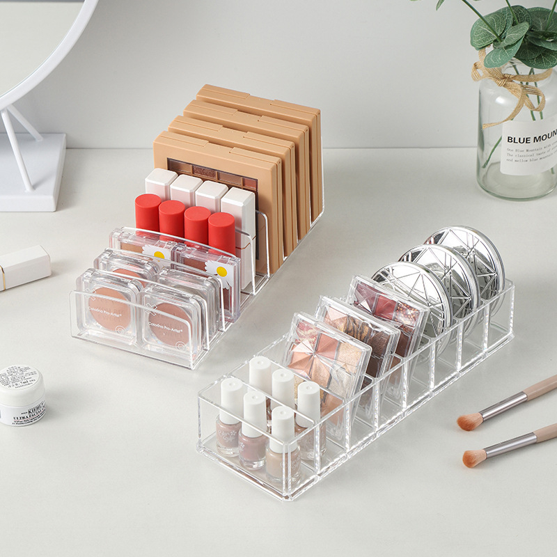 Piiriülene lauvärvialuse hoiuriiul akrüülist läbipaistev lauakosmeetika hoiuriiul pulbrikoogi sahtel