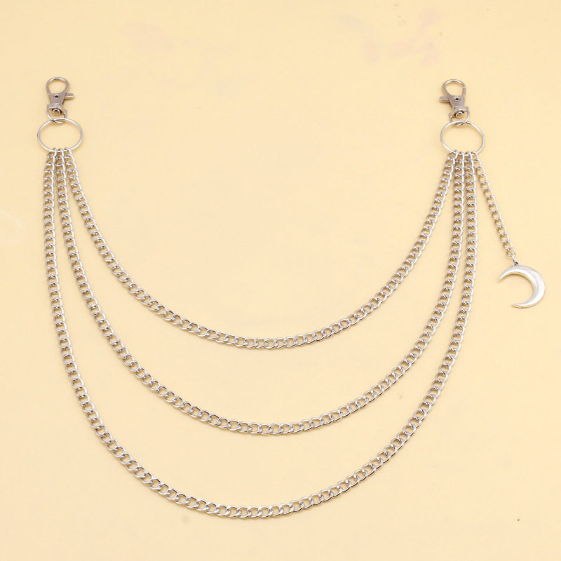 Európai és amerikai határokon átnyúló ékszer trendi fémgyűrű többrétegű deréklánc női csúcskategóriás retro hold medál nadráglánc