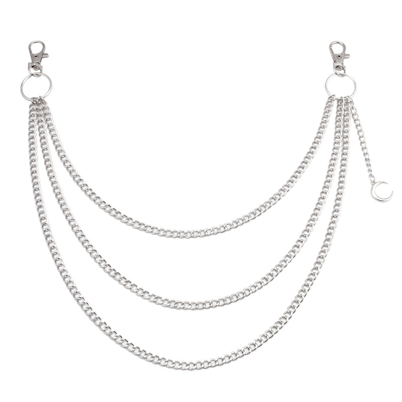 Európai és amerikai határokon átnyúló ékszer trendi fémgyűrű többrétegű deréklánc női csúcskategóriás retro hold medál nadráglánc