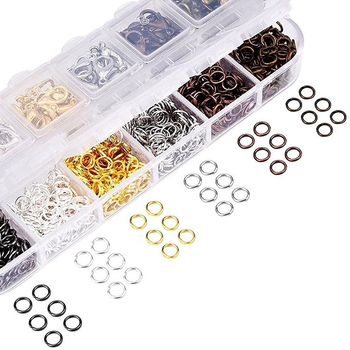 12 rácsos, barkács ékszerkombináció kiegészítőkkel, 12 mm-es delfinkapocs, 5 mm-es nyitott gyűrű, zárt gyűrű, ugrógyűrű, Amazon robbanások