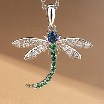 Cao Shi δημιουργικό LAZADA νέο χαριτωμένο πολυχρηστικό μακρύ κρεμαστό κολιέ με λιβελούλα γυναικεία ξένη αλυσίδα οστού γιακά