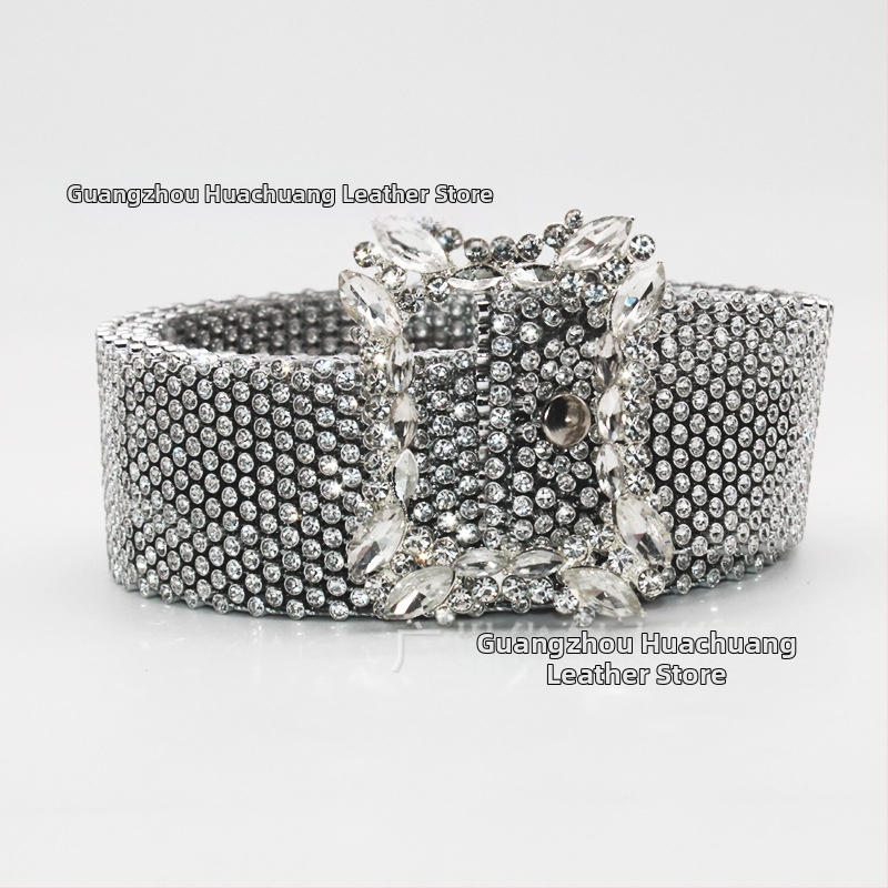 Gyári közvetlen értékesítésű új női édes gyémánt öv, 11 soros, teljes strasszos berakásos divatos öv ruházati övvel, nagykereskedelemben