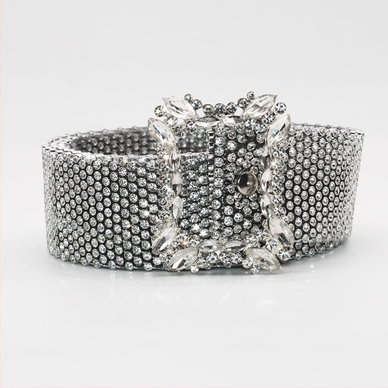 Gyári közvetlen értékesítésű új női édes gyémánt öv, 11 soros, teljes strasszos berakásos divatos öv ruházati övvel, nagykereskedelemben